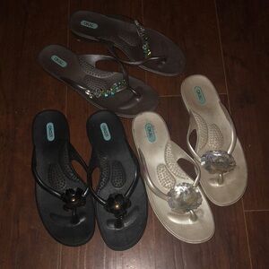 Three Pair OKA B Flip Flops